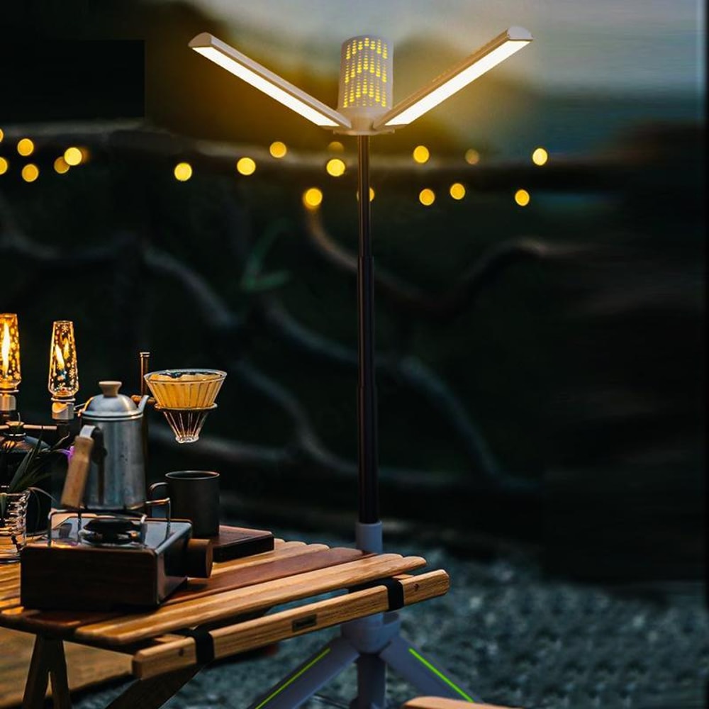 720 Rotating LED Camping Lantern With Foldable Tripod Light USB Rechargeable Power Bank 7