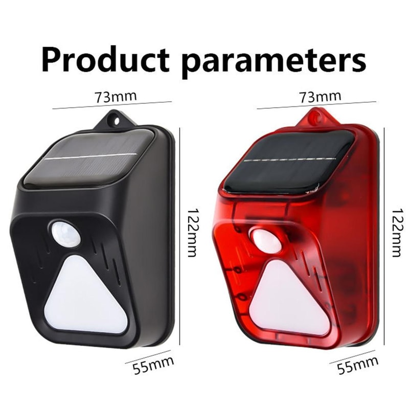 Solar Motion Sensor Alarm Light With Remote Control Waterproof Security Siren 4