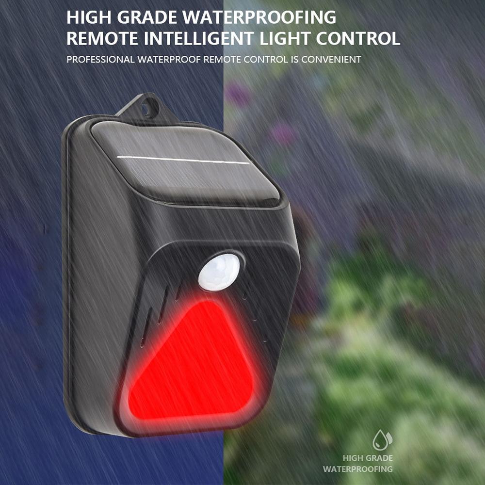 Solar Motion Sensor Alarm Light With Remote Control Waterproof Security Siren 2