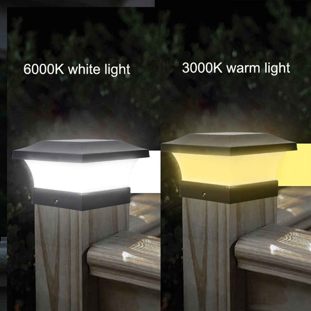 Solar LED Waterproof Outdoor Column Light For Garden Fence Patio And Courtyard Decor 6