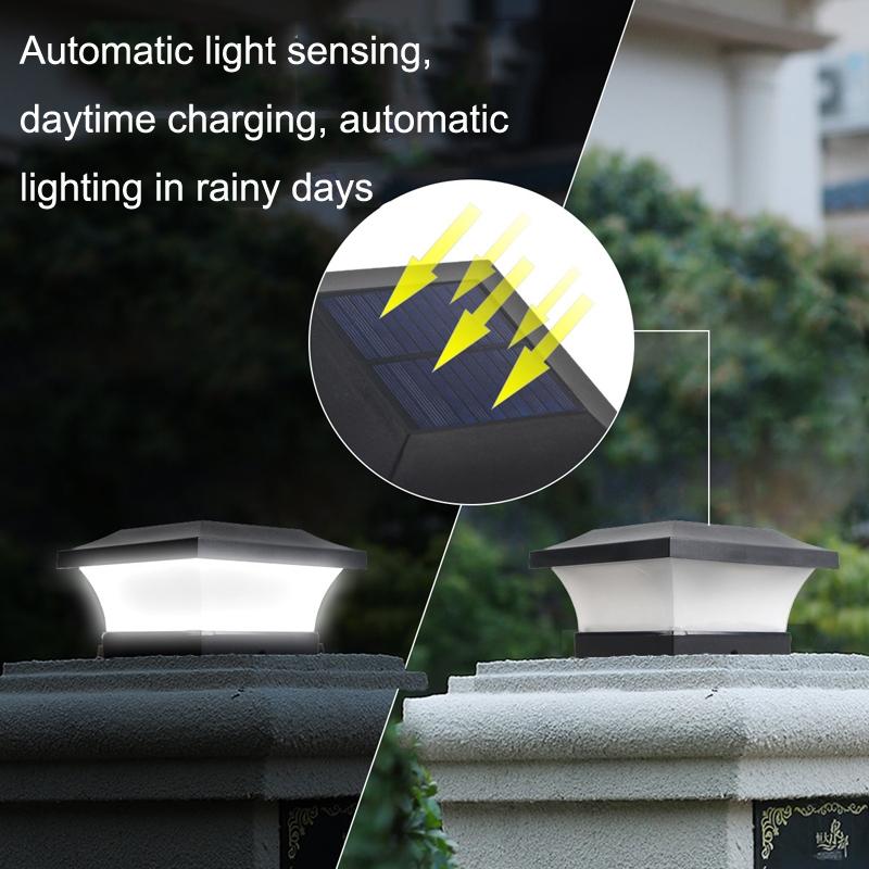 Solar LED Waterproof Outdoor Column Light For Garden Fence Patio And Courtyard Decor 7