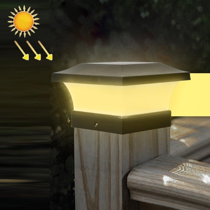 Solar LED Waterproof Outdoor Column Light For Garden Fence Patio And Courtyard Decor 1