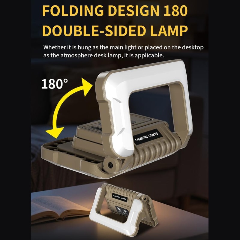 180 Foldable Camping Light Rechargeable LED Work Light With 1000LM Waterproof Design 2