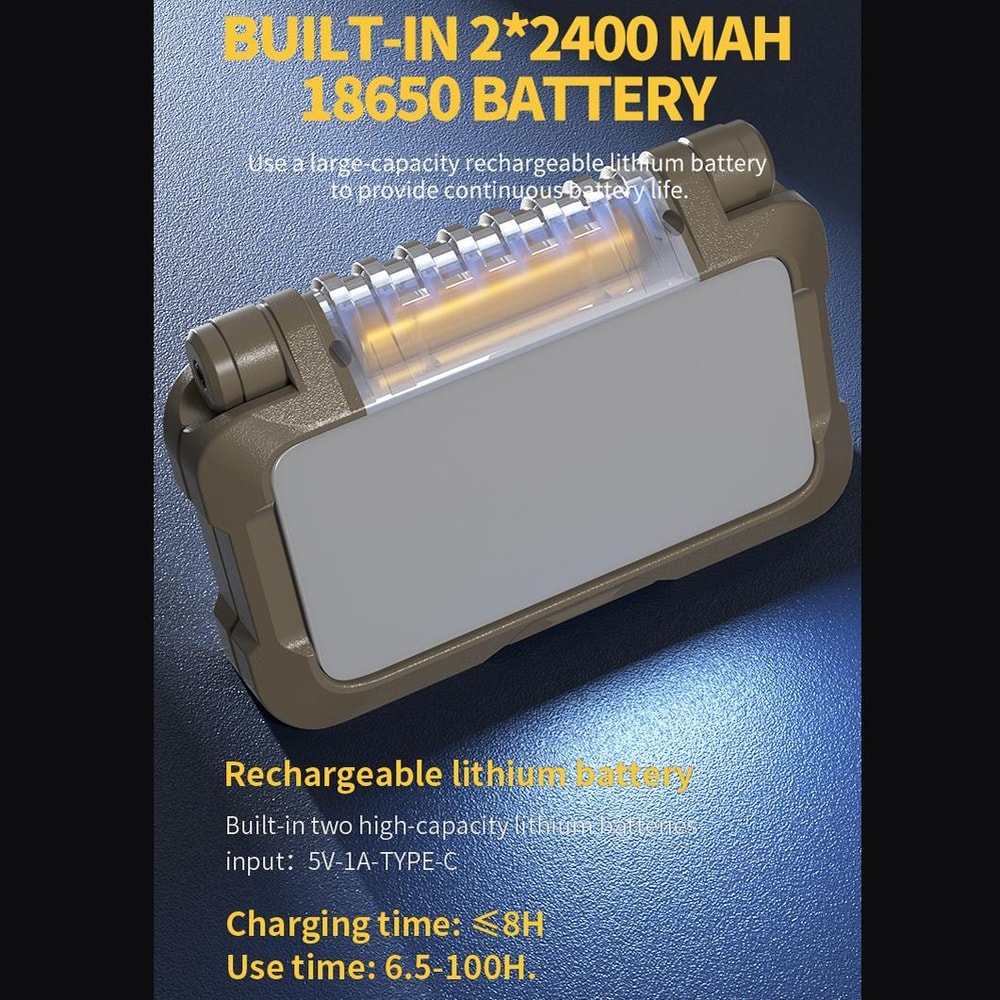 180 Foldable Camping Light Rechargeable LED Work Light With 1000LM Waterproof Design 6