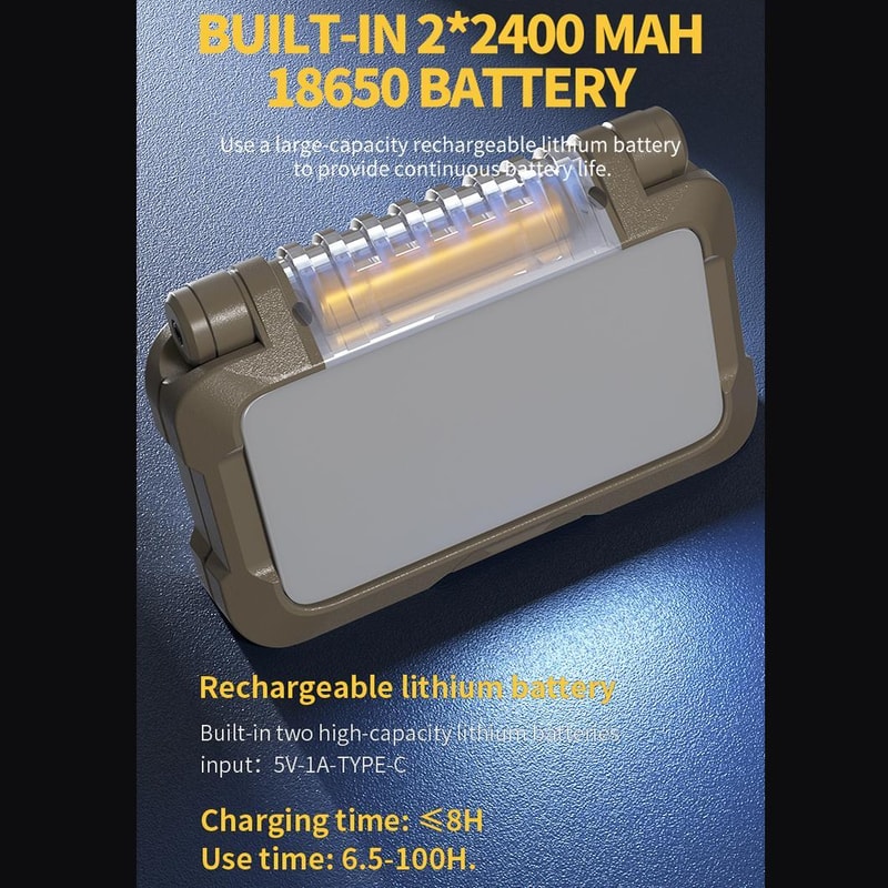 180 Foldable Camping Light Rechargeable LED Work Light With 1000LM Waterproof Design 6