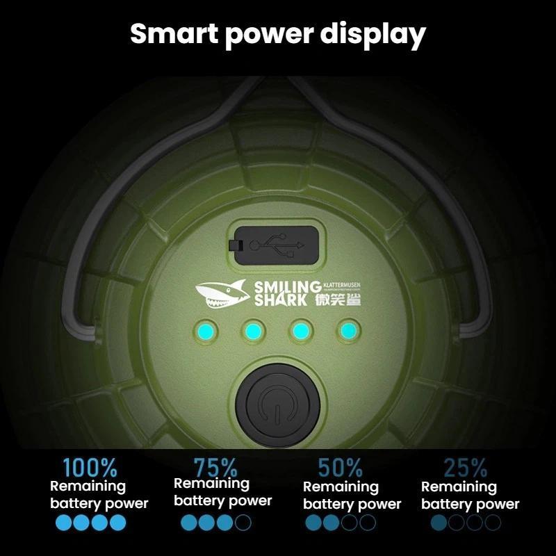 SMILING SHARK Rechargeable Camping Lantern LED Hanging Light For Tent Emergency Night Market Use 3
