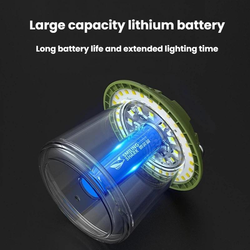 SMILING SHARK Rechargeable Camping Lantern LED Hanging Light For Tent Emergency Night Market Use 4