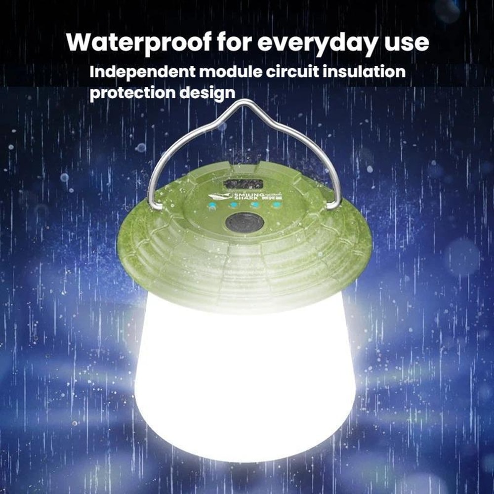 SMILING SHARK Rechargeable Camping Lantern LED Hanging Light For Tent Emergency Night Market Use 6