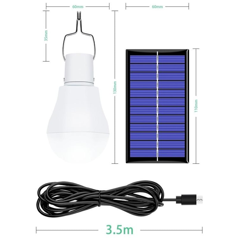 SolarGlow Portable Camping Light Bulb USB Rechargeable Outdoor Emergency Lamp 4