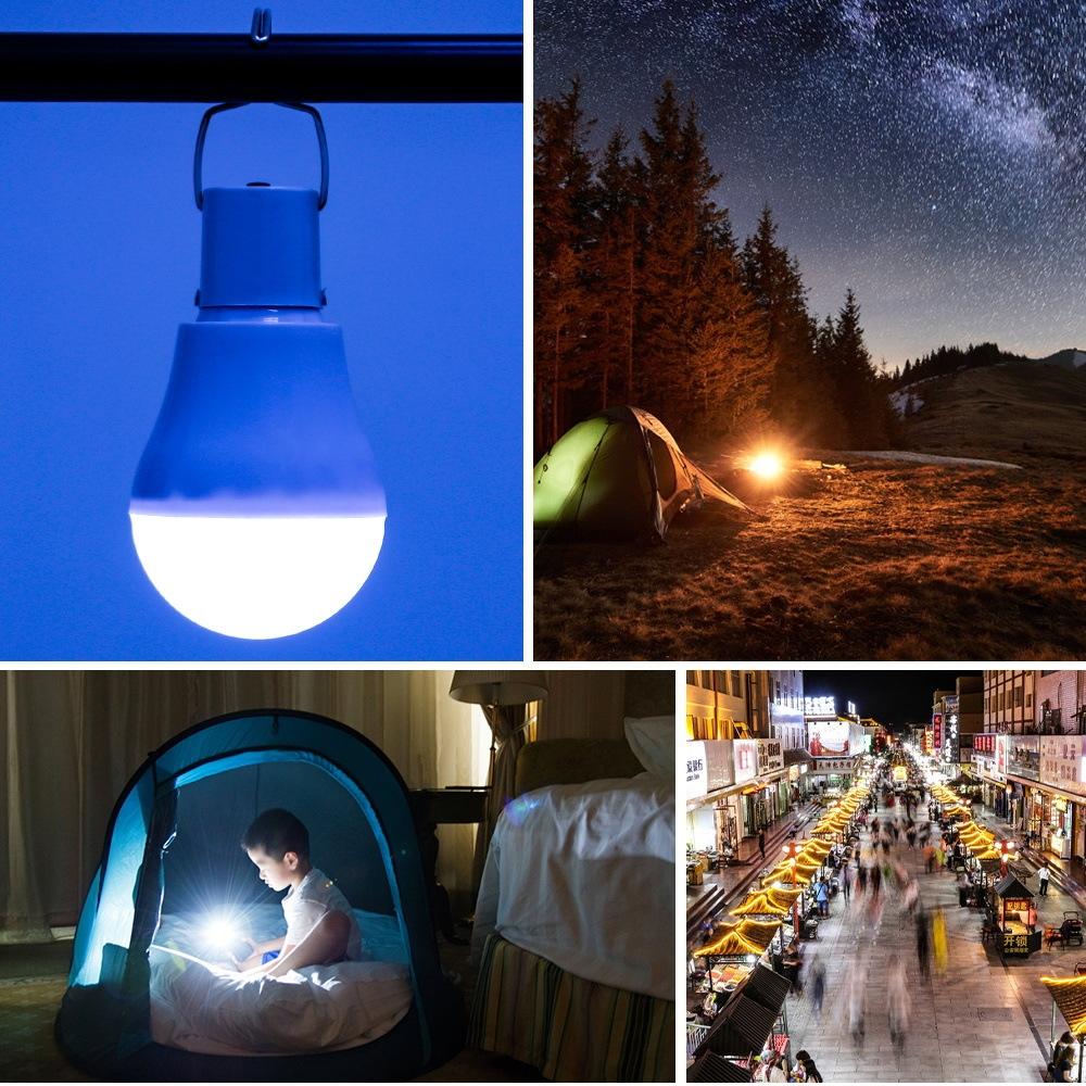 SolarGlow Portable Camping Light Bulb USB Rechargeable Outdoor Emergency Lamp 3