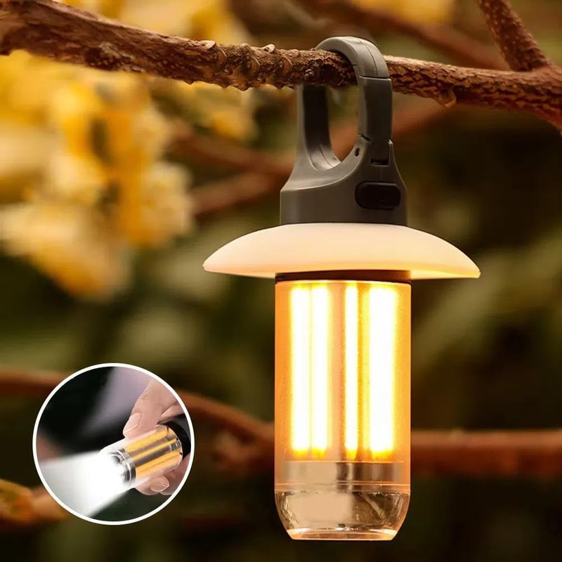 GlowTrail Rechargeable Camping Lantern Flashlight With Warm White Dual Light 2