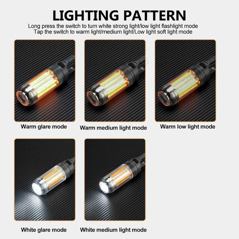 GlowTrail Rechargeable Camping Lantern Flashlight With Warm White Dual Light 6