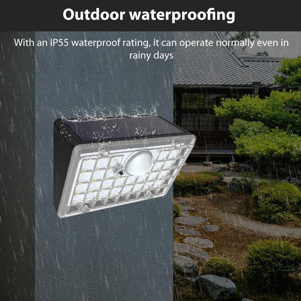 Solar Motion Sensor Wall Light With Dual Color LEDs IP65 Waterproof Outdoor Security Lamp 1