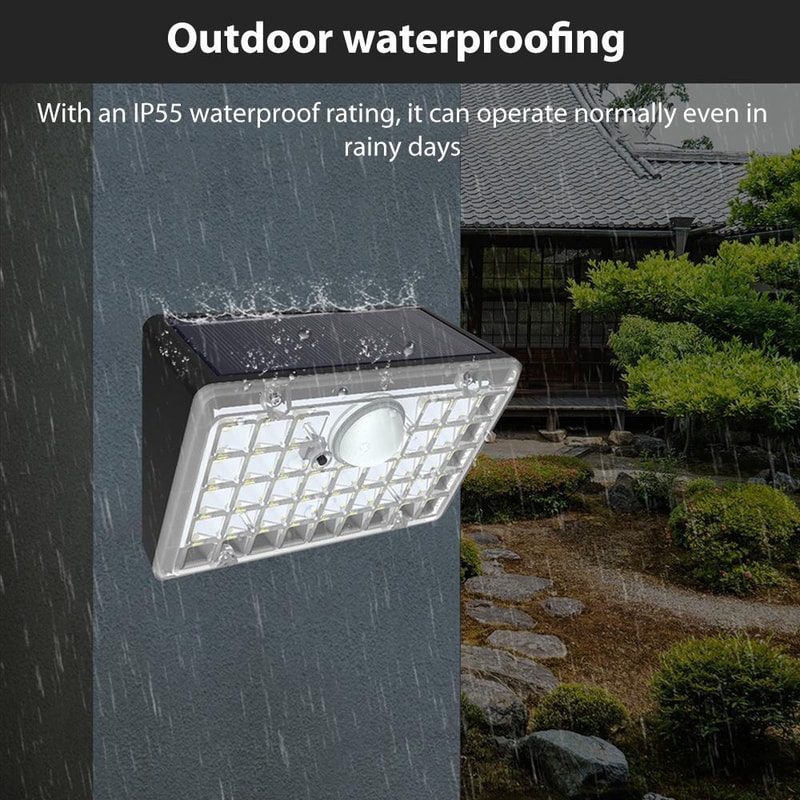 Solar Motion Sensor Wall Light With Dual Color LEDs IP65 Waterproof Outdoor Security Lamp 1