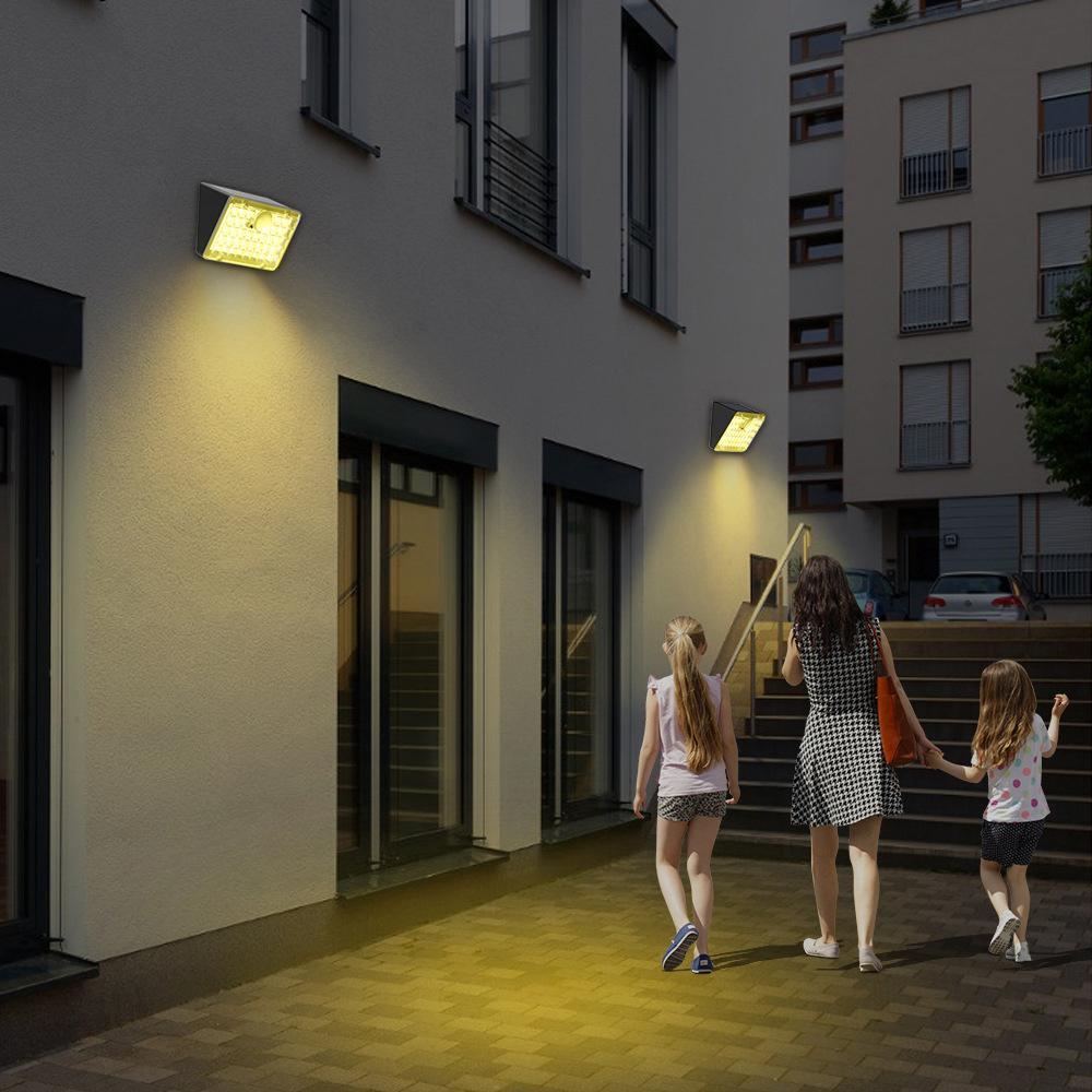 Solar Motion Sensor Wall Light With Dual Color LEDs IP65 Waterproof Outdoor Security Lamp 8