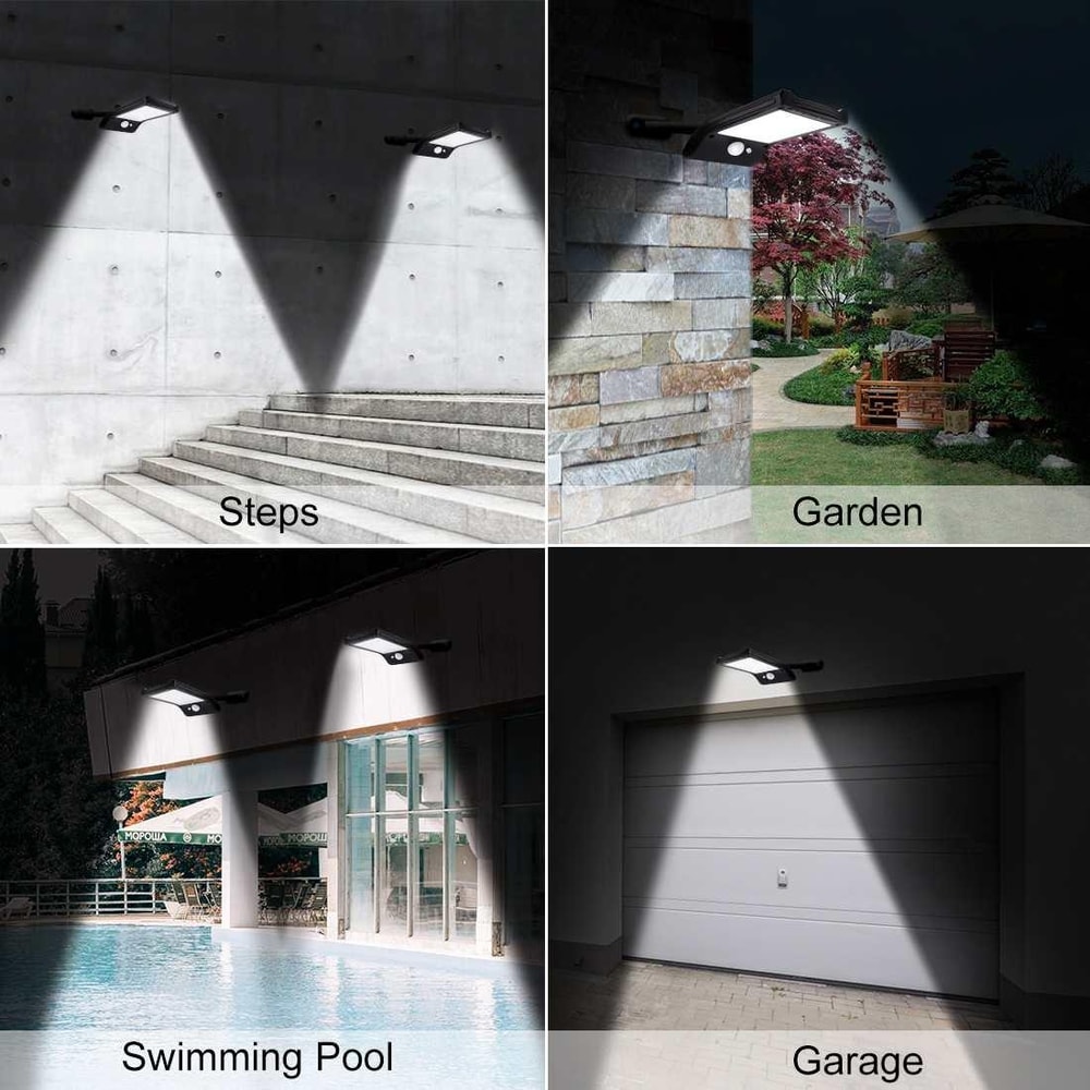 LumaGuard Solar Motion Sensor Wall Light with 36 LED Waterproof Outdoor Security Lighting