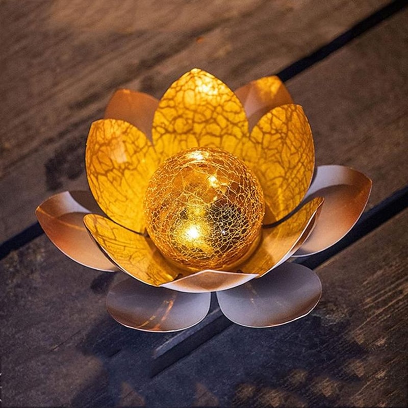 Solar Lotus Garden Light Waterproof LED Courtyard Lamp For Outdoor Patio Decor 0