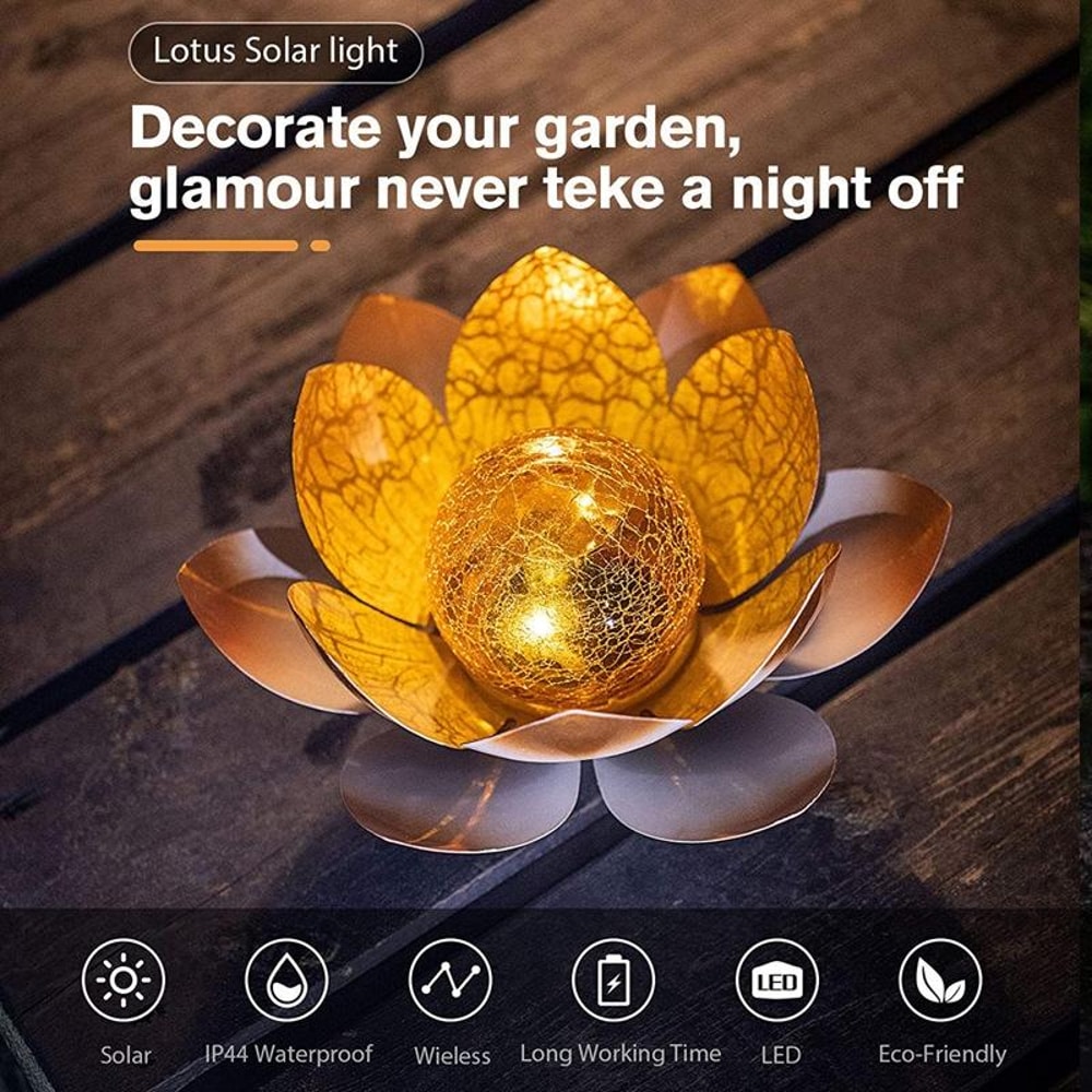 Solar Lotus Garden Light Waterproof LED Courtyard Lamp For Outdoor Patio Decor 1