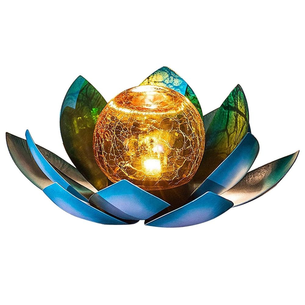 Solar Lotus Garden Light Waterproof LED Courtyard Lamp for Outdoor Patio Decor