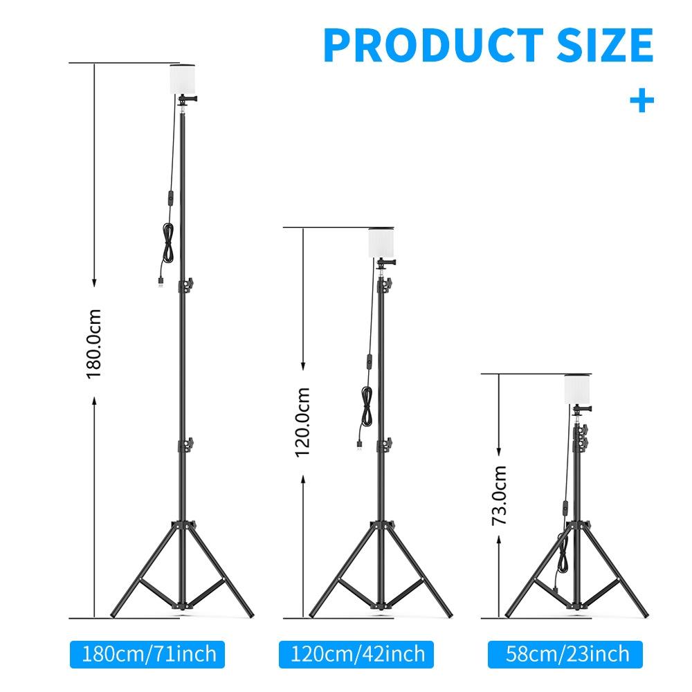 Portable Camping Light With Adjustable Tripod Stand USB Powered LED Work Lamp 8