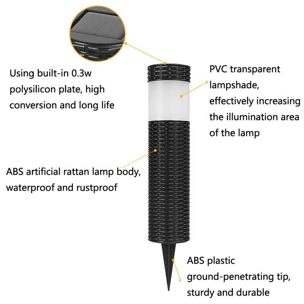 SolarGlow IP65 Solar LED Lawn Light Waterproof Outdoor Garden Pathway Lamp 4