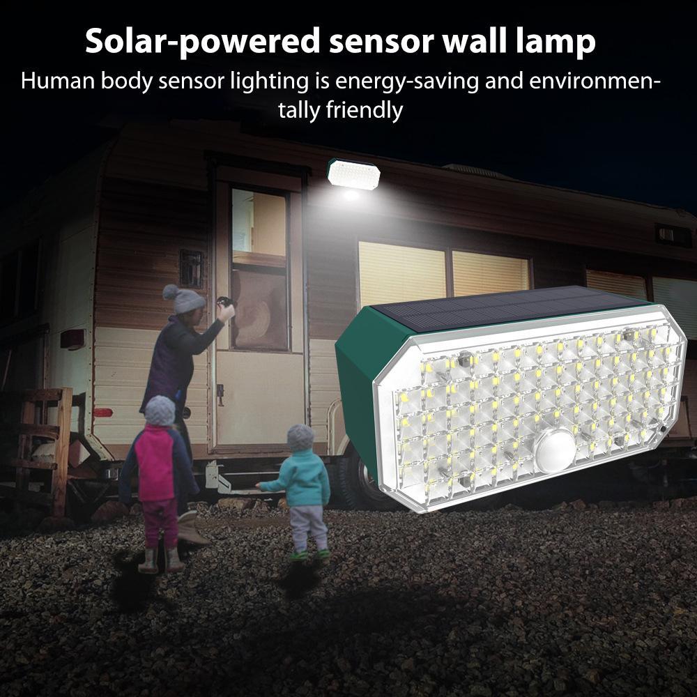 Solar Motion Sensor Wall Light With Dual Color LEDs IP65 Waterproof Protection 6