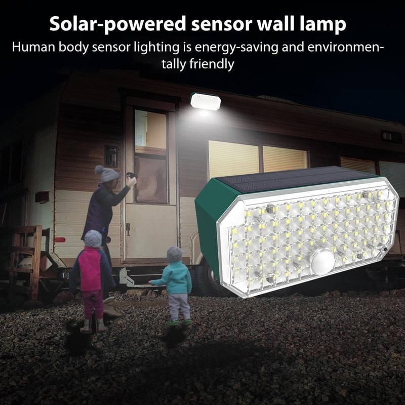 Solar Motion Sensor Wall Light With Dual Color LEDs IP65 Waterproof Protection 6