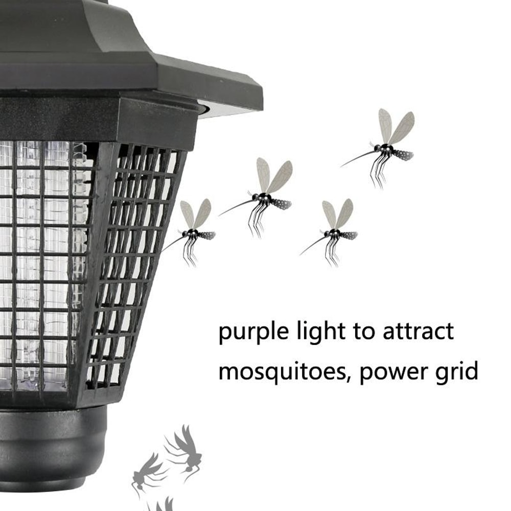 Solar Mosquito Killer Garden Light Waterproof Outdoor UV Bug Zapper Lamp 3