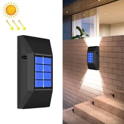 solarglow ip65 waterproof outdoor wall light with 6 led garden step lighting