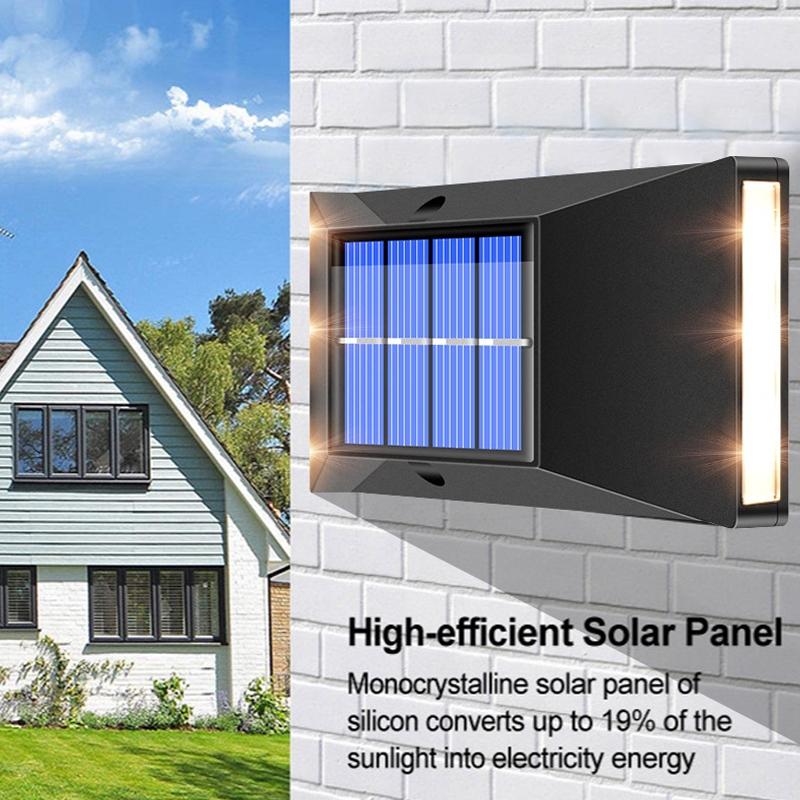 SolarGlow IP65 Waterproof Outdoor Wall Light With 6 LED Garden Step Lighting 4