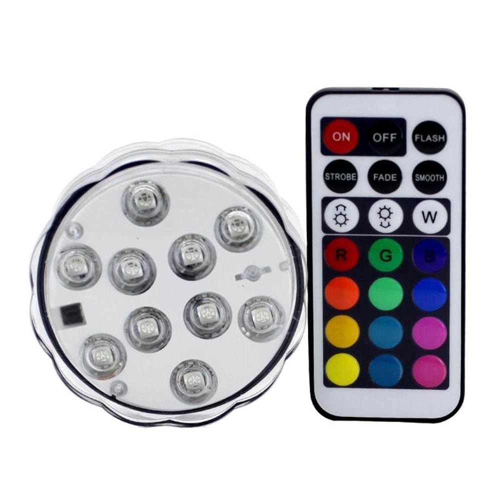 RGB Waterproof LED Submersible Light With Remote Control For Pools Vases Party Decor 6