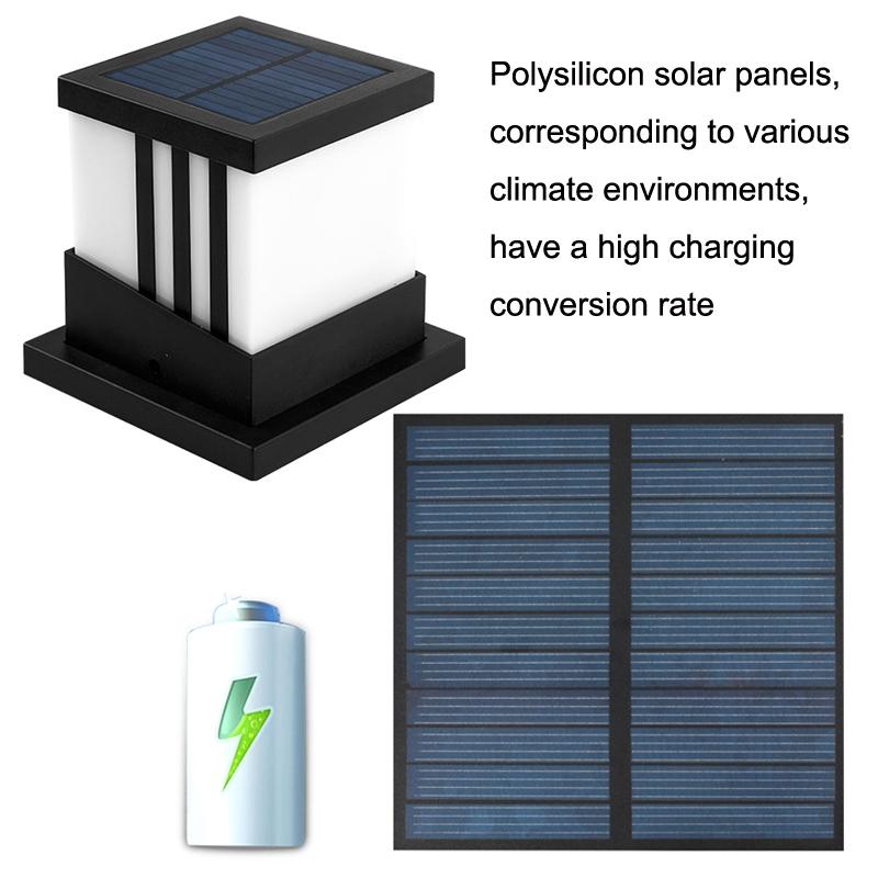 Solar Waterproof Pillar Light with Auto Dusk Sensor for Garden & Courtyard Decor