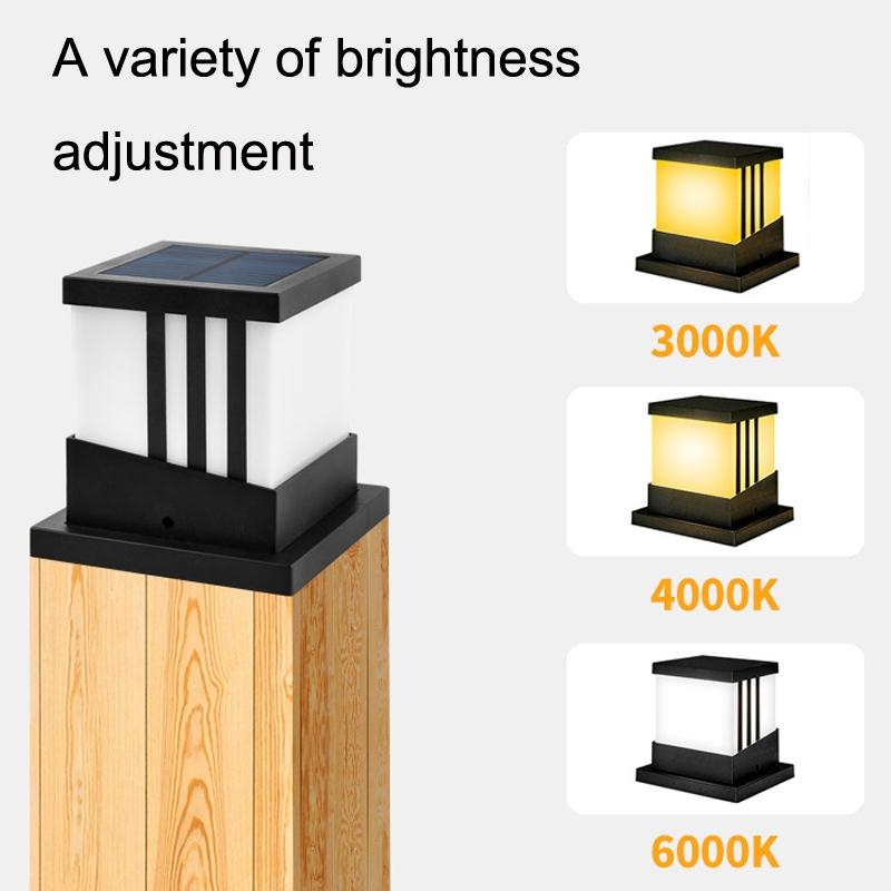Solar Waterproof Pillar Light with Auto Dusk Sensor for Garden & Courtyard Decor