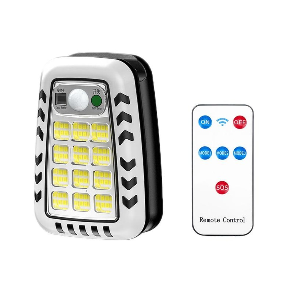 Solar Motion Sensor Street Light With Remote Control For Garden Garage Outdoor Security 0