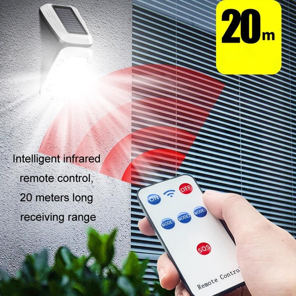 Solar Motion Sensor Street Light With Remote Control For Garden Garage Outdoor Security 4