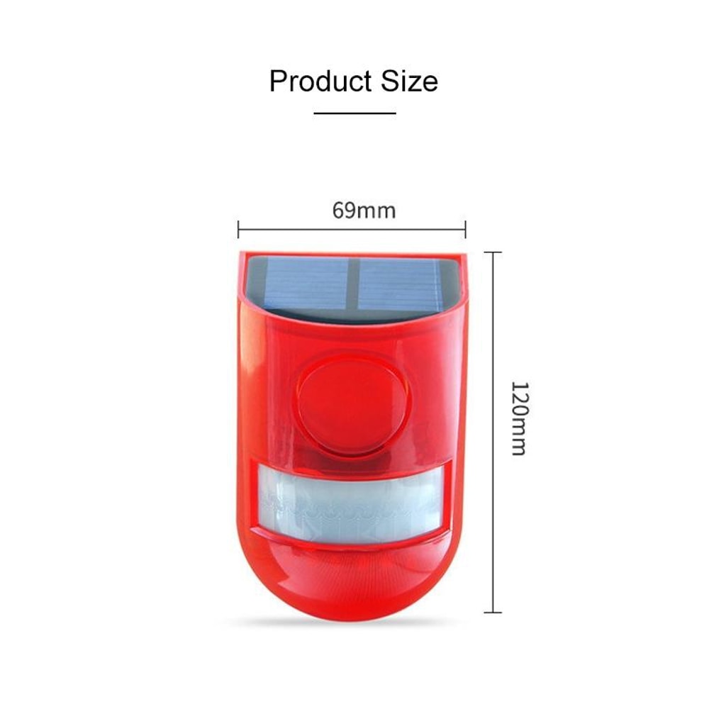 Solar Motion Sensor Alarm Light With 110dB Siren IP65 Waterproof Security Protection 5