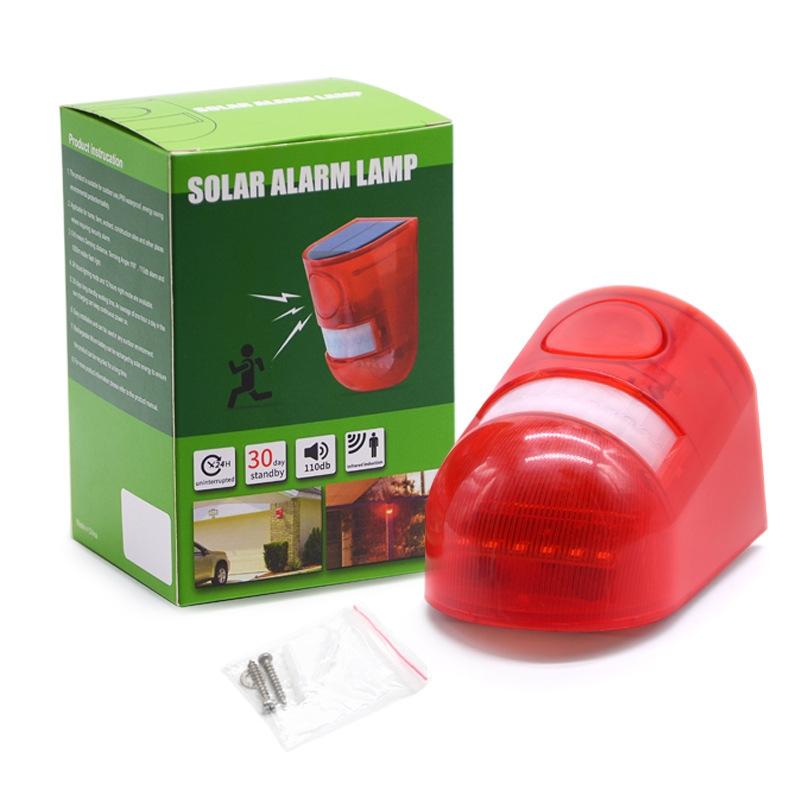 Solar Motion Sensor Alarm Light With 110dB Siren IP65 Waterproof Security Protection 6