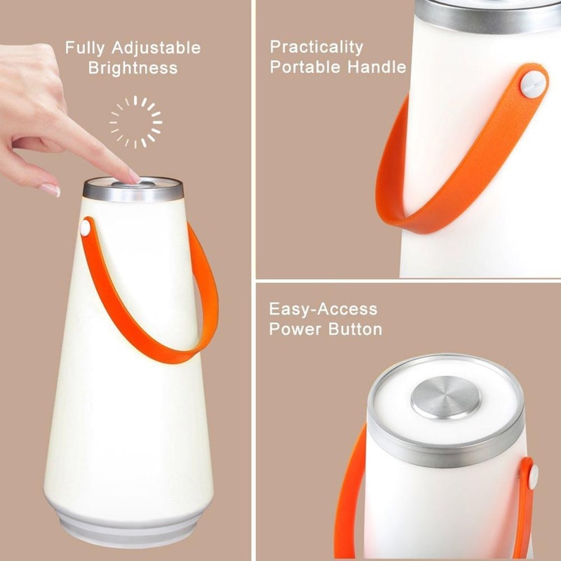 Rechargeable LED Camping Lantern Table Lamp With Touch Control Portable Handle 2