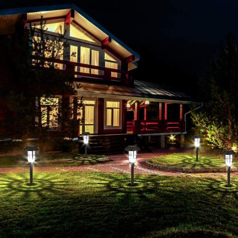 Solar LED Striped Lawn Lights Waterproof Garden Pathway Stakes 2