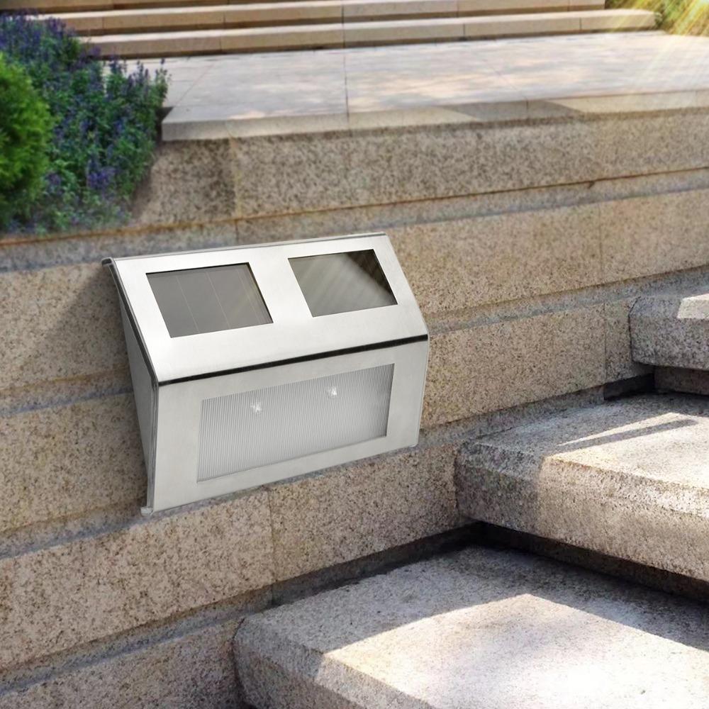 Solar LED Step Wall Light Waterproof Outdoor Stair Garden Security Lamp 1