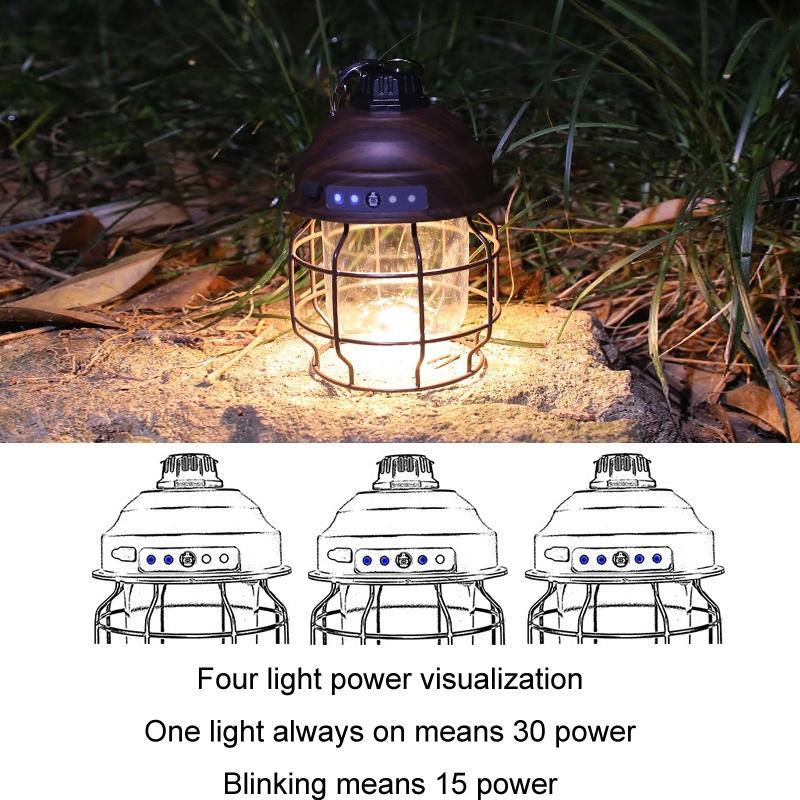 Portable LED Camping Lantern With Carabiner Rechargeable Waterproof Outdoor Light 1