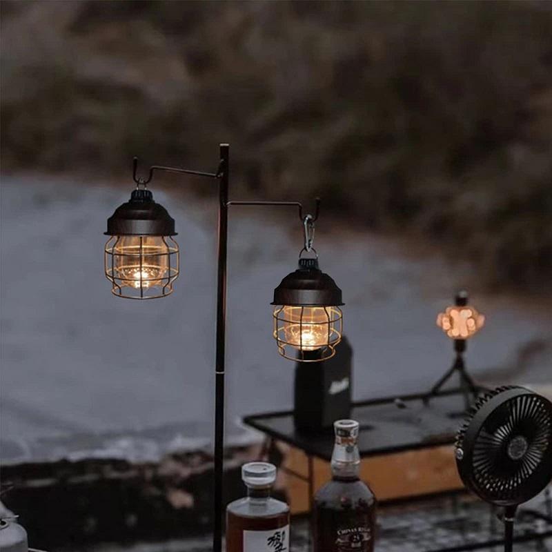 Portable LED Camping Lantern With Carabiner Rechargeable Waterproof Outdoor Light 6
