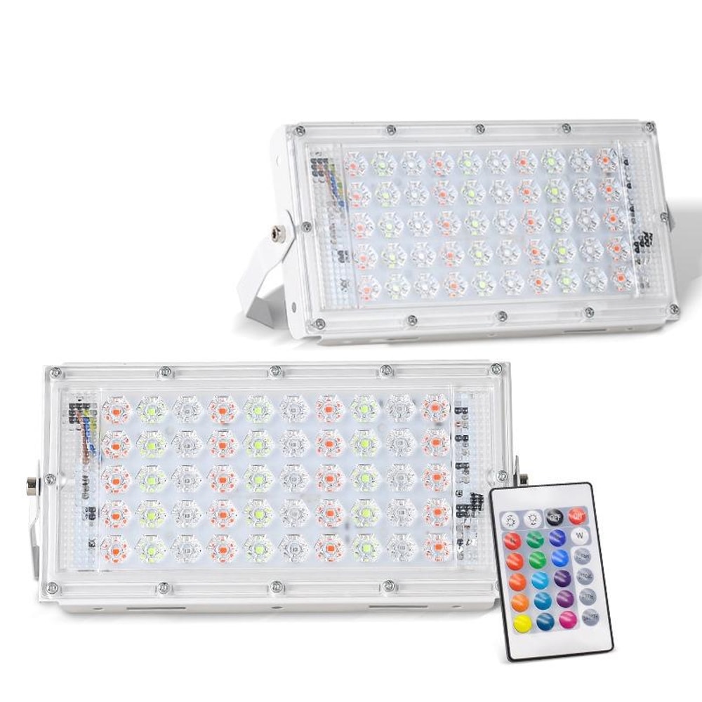 50W RGB LED Flood Light IP66 Waterproof Outdoor Spotlight With Remote Control 6