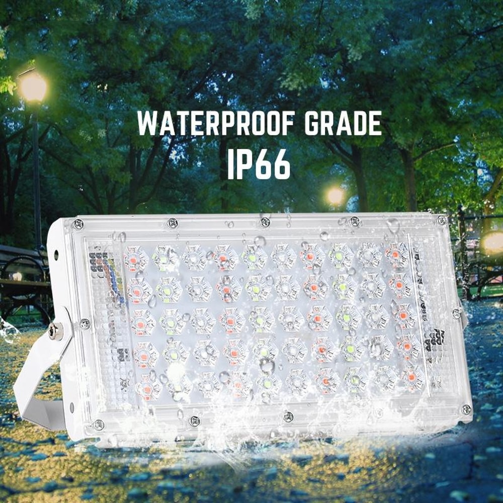 50W RGB LED Flood Light IP66 Waterproof Outdoor Spotlight With Remote Control 1