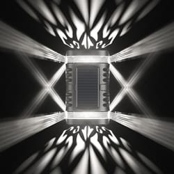 solarglow ip65 outdoor solar wall light with automatic sensor for garden & patio