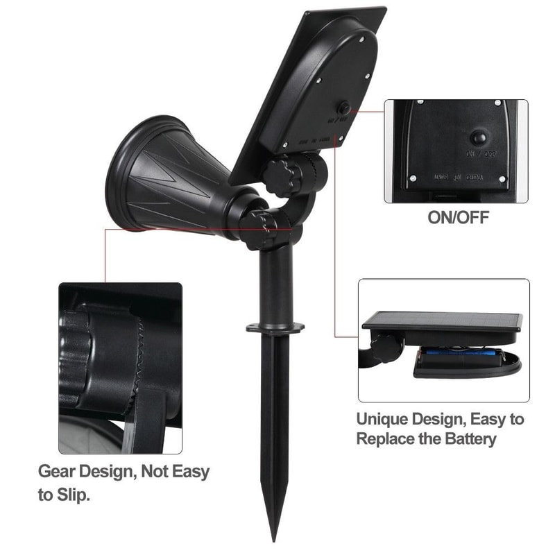 4 LED Solar Spotlight Waterproof Outdoor Wall Landscape Security Light 2