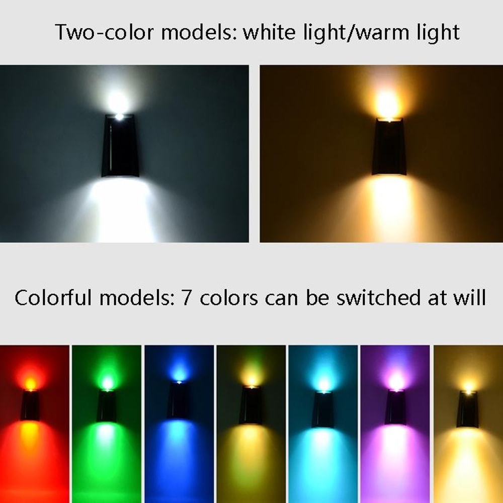 Solar Wall Lights Up And Down Outdoor Garden Fence Lamps 4