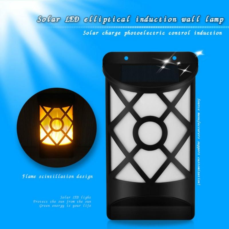 Solar Flame Motion Sensor Wall Light With 66 LEDs For Garden Patio Outdoor Security 2