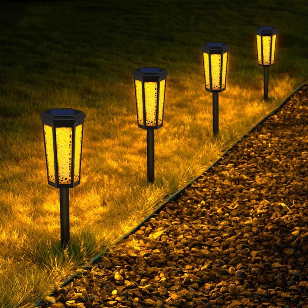 SolarGlow Hexagonal LED Garden Path Light Waterproof Outdoor Lawn Lamp 9