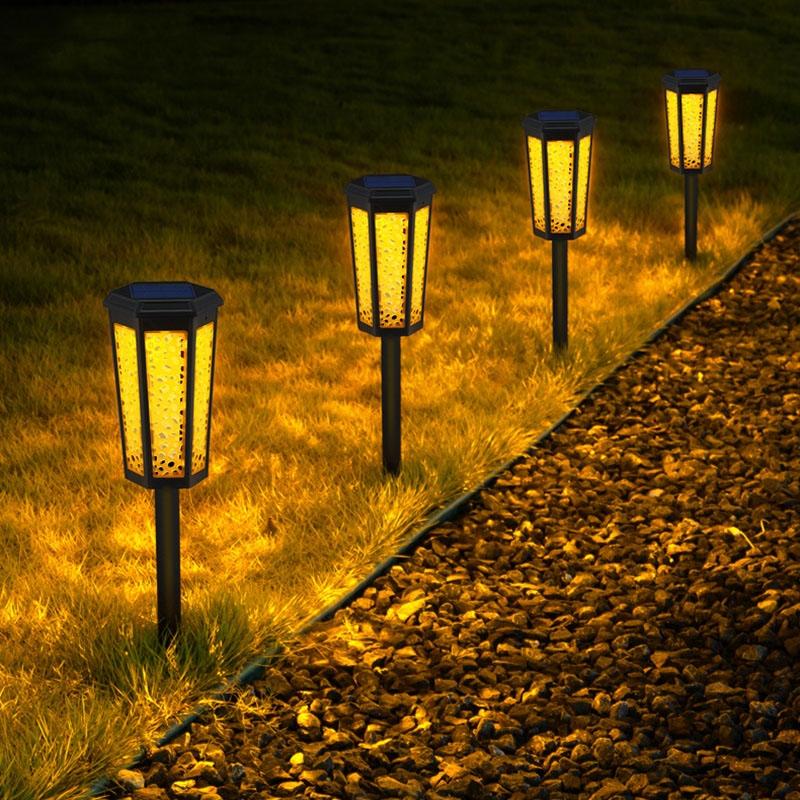 SolarGlow Hexagonal LED Garden Path Light Waterproof Outdoor Lawn Lamp 9